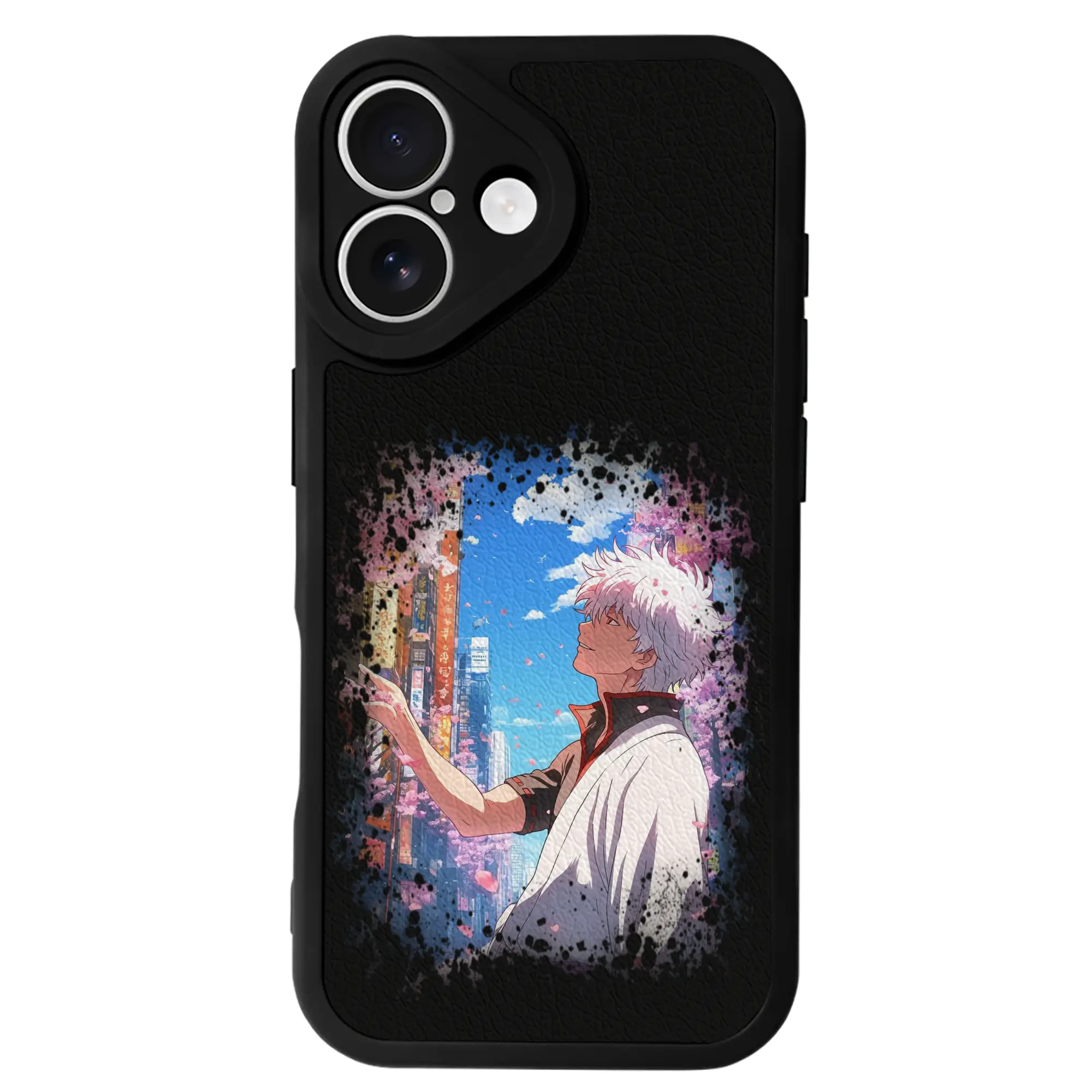 銀魂 グッズ 坂田 銀時 - IPhone 16シリーズ対応 ・ シリコンスマホケース ・ レザー調 ・ 高精度フィット ・ 耐衝撃 ・ ワイヤレス充電対応 ・ 精密カット